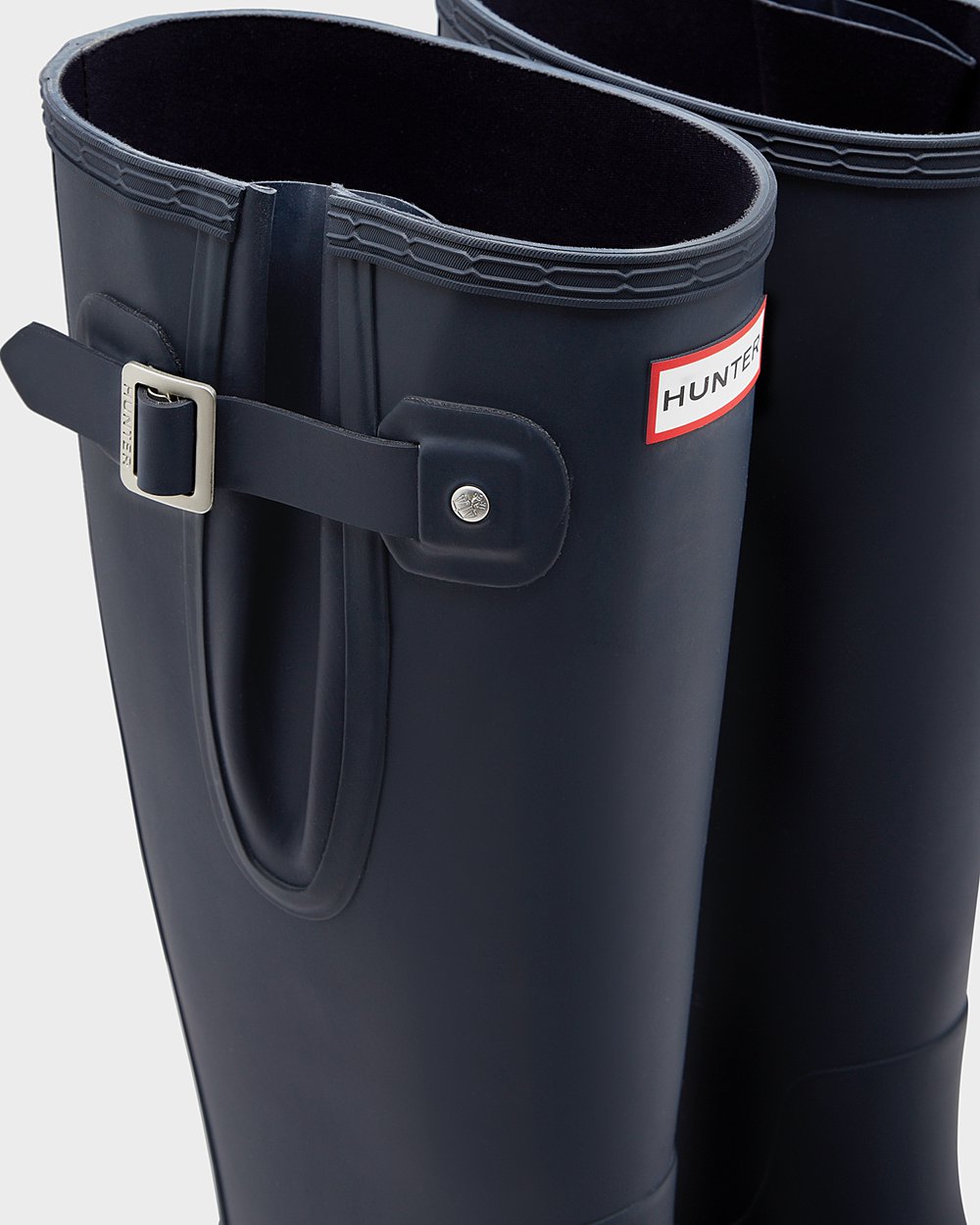 Mens Tall Rain Boots - Hunter Original Side Adjustable (80FHJLKYZ) - Navy